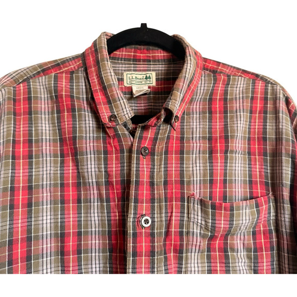 LL Bean Sz XLT Plaid Button Down Shirt‎ Outdoor Cabincore Preppy - Picture 13 of 16